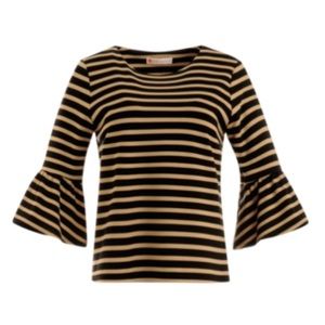 Jude Connally 🧡 L 3/4 flare sleeve black & tan